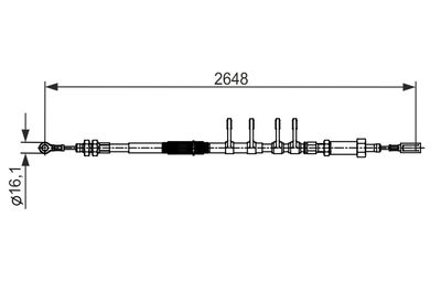 Cable Pull, parking brake BOSCH 1 987 482 596