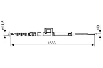 Cable Pull, parking brake BOSCH 1 987 482 645