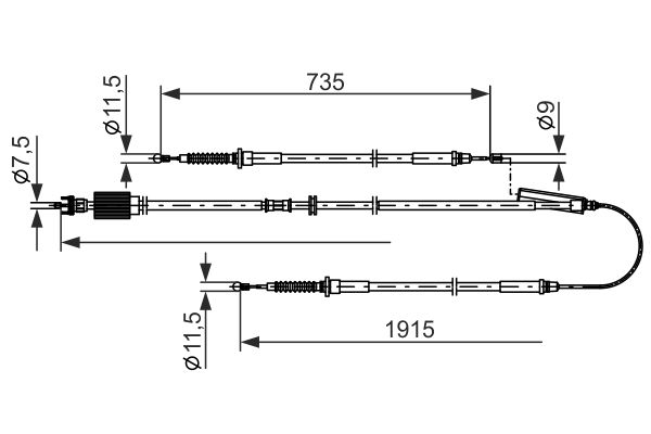 BOSCH 1 987 482 801 Cable Pull, parking brake