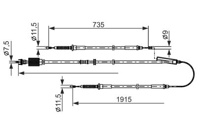 Cable Pull, parking brake BOSCH 1 987 482 801