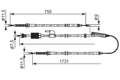 Cable Pull, parking brake BOSCH 1 987 482 804