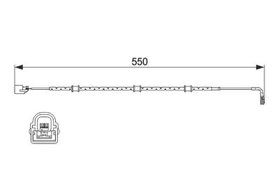Warning Contact, brake pad wear BOSCH 1 987 474 514