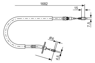 Cable Pull, parking brake BOSCH 1 987 477 703