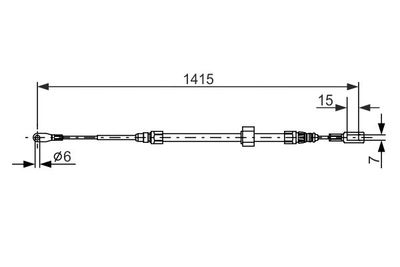 Cable Pull, parking brake BOSCH 1 987 477 856