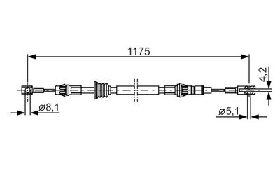 Cable Pull, parking brake BOSCH 1 987 482 012