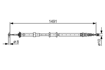Cable Pull, parking brake BOSCH 1 987 482 202