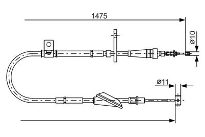 Cable Pull, parking brake BOSCH 1 987 482 211