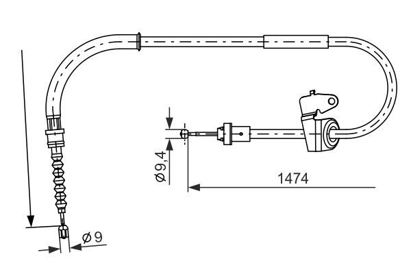 BOSCH 1 987 482 229 Cable Pull, parking brake