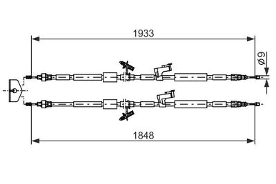 Cable Pull, parking brake BOSCH 1 987 482 280
