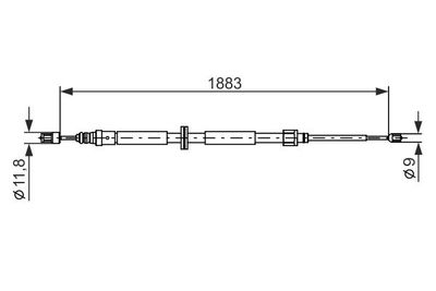 Cable Pull, parking brake BOSCH 1 987 482 302