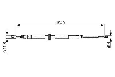 Cable Pull, parking brake BOSCH 1 987 482 325