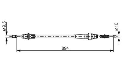 Cable Pull, parking brake BOSCH 1 987 482 365