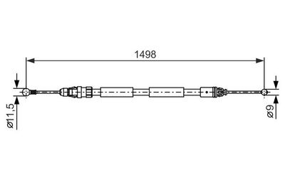 Cable Pull, parking brake BOSCH 1 987 482 387