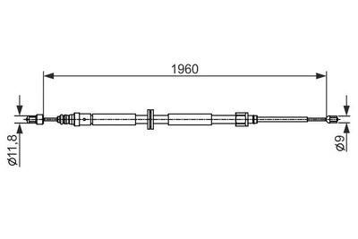 Cable Pull, parking brake BOSCH 1 987 482 432