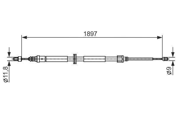 BOSCH 1 987 482 433 Cable Pull, parking brake