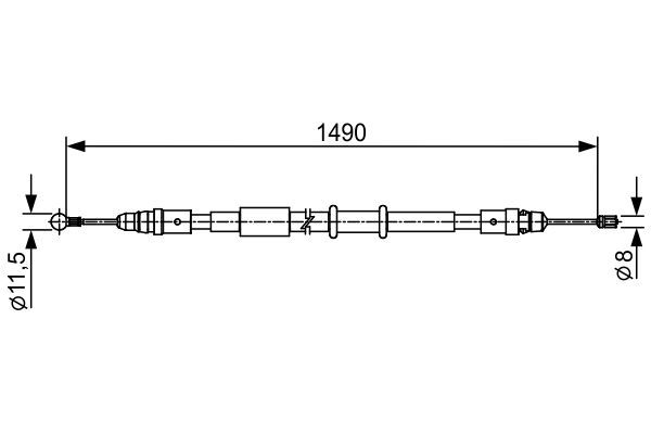 BOSCH 1 987 482 553 Cable Pull, parking brake