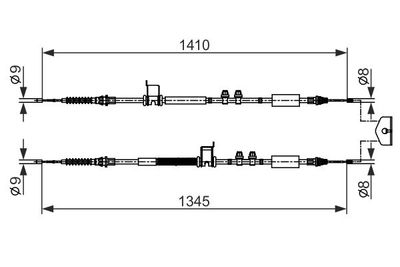 Cable Pull, parking brake BOSCH 1 987 482 560
