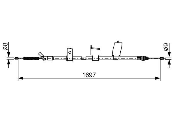 BOSCH 1 987 482 627 Cable Pull, parking brake