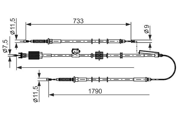 BOSCH 1 987 482 803 Cable Pull, parking brake