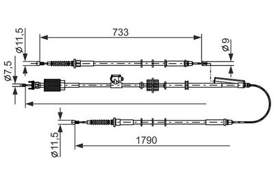 Cable Pull, parking brake BOSCH 1 987 482 803