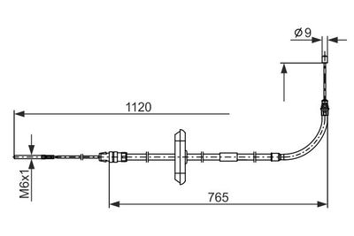 Cable Pull, parking brake BOSCH 1 987 482 867