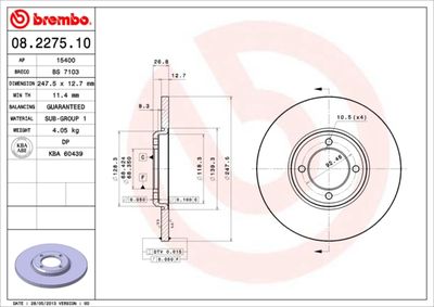 Brake Disc BREMBO 08.2275.10