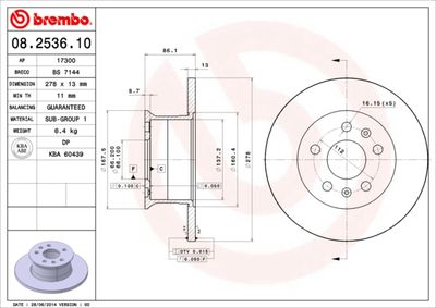 Brake Disc BREMBO 08.2536.10