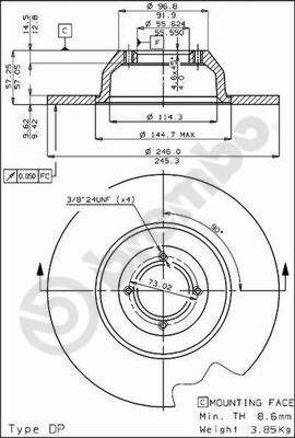 BREMBO 08.2632.10 Brake Disc