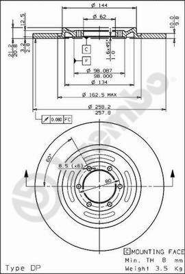 BREMBO 08.2793.10 Brake Disc