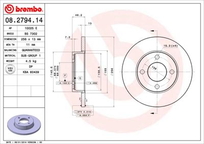 Brake Disc BREMBO 08.2794.14