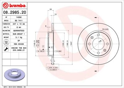 Brake Disc BREMBO 08.2985.20