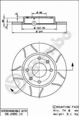 BREMBO 08.2985.75 Brake Disc