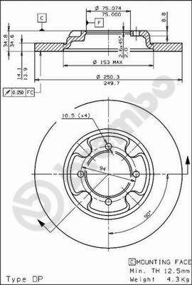 BREMBO 08.3109.10 Brake Disc