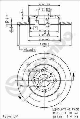 BREMBO 08.3110.10 Brake Disc