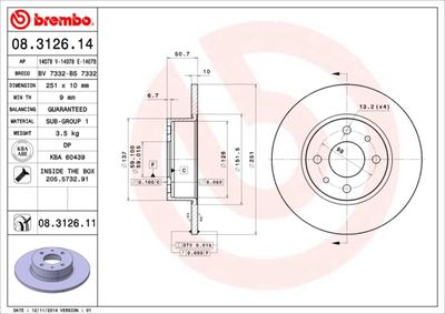 Brake Disc BREMBO 08.3126.14
