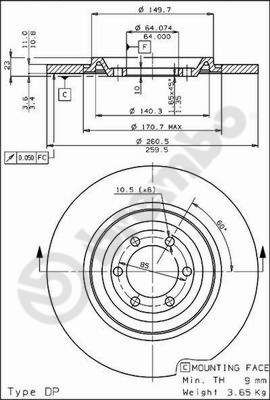 BREMBO 08.3210.10 Brake Disc