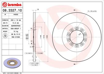 Brake Disc BREMBO 08.3327.10