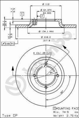 BREMBO 08.3372.10 Brake Disc