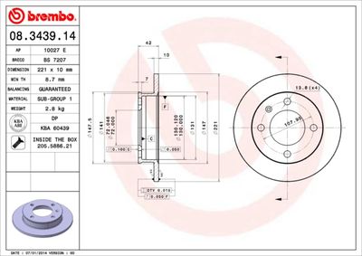 Brake Disc BREMBO 08.3439.14