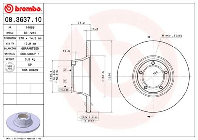 Brake Disc BREMBO 08.3637.10