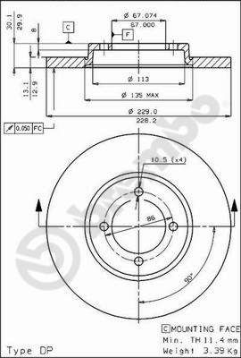 Brake Disc BREMBO 08.3774.10