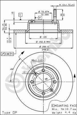 BREMBO 08.3894.10 Brake Disc
