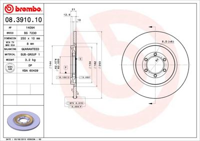 Brake Disc BREMBO 08.3910.10
