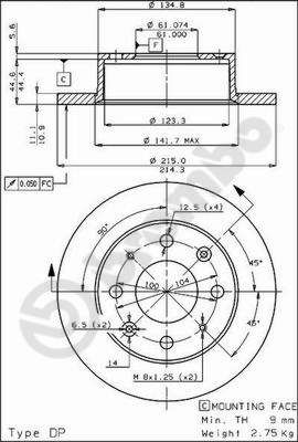 BREMBO 08.4283.20 Brake Disc
