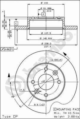 Brake Disc BREMBO 08.4284.20