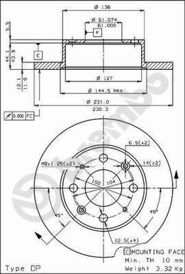 BREMBO 08.4423.20 Brake Disc