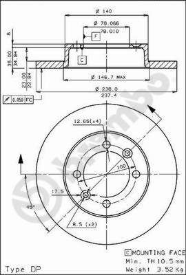 BREMBO 08.4480.10 Brake Disc