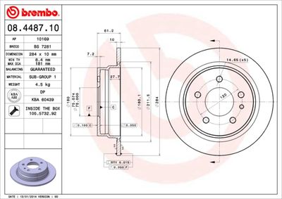 Brake Disc BREMBO 08.4487.10