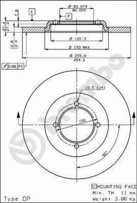 BREMBO 08.4496.10 Brake Disc