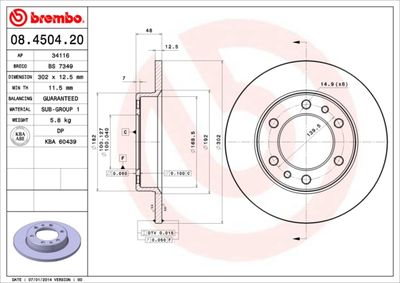 Brake Disc BREMBO 08.4504.20